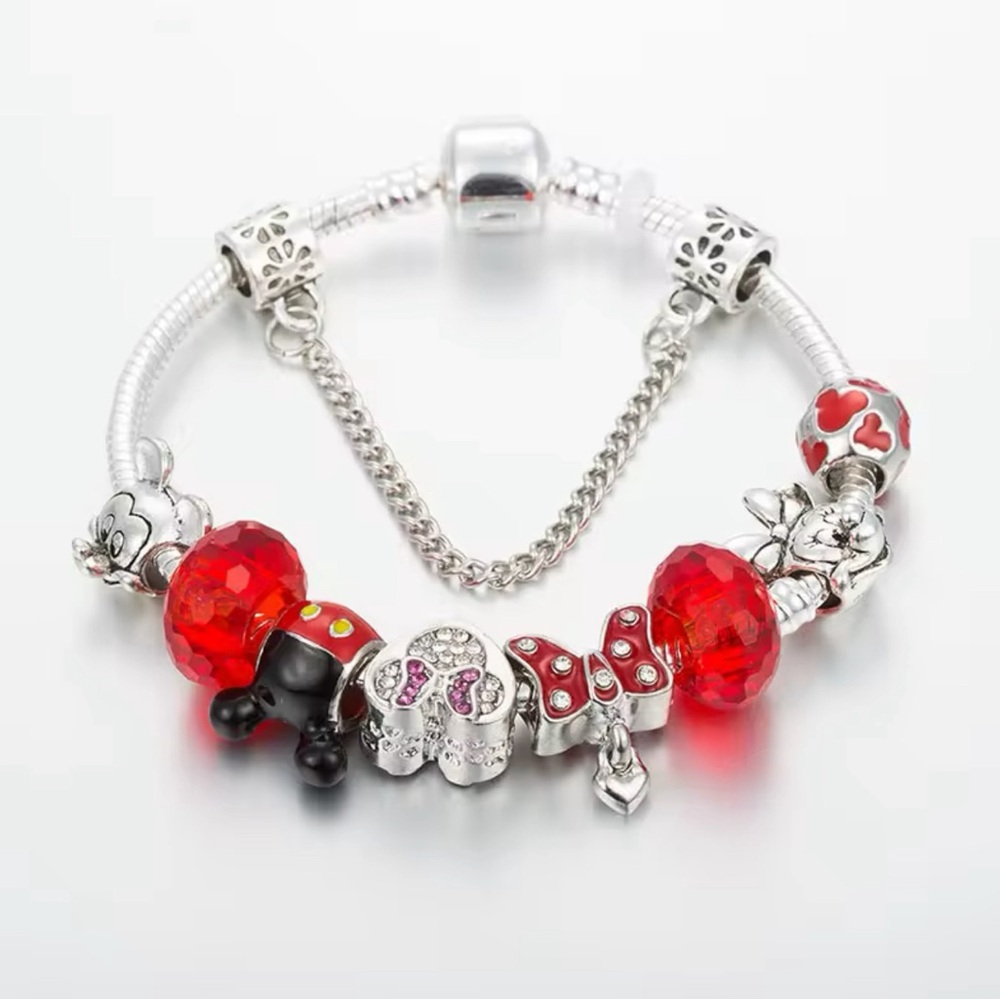 MINNIE Crystal Bow CHARMS BRACELET with Free Gift Box - Picture 5 of 10